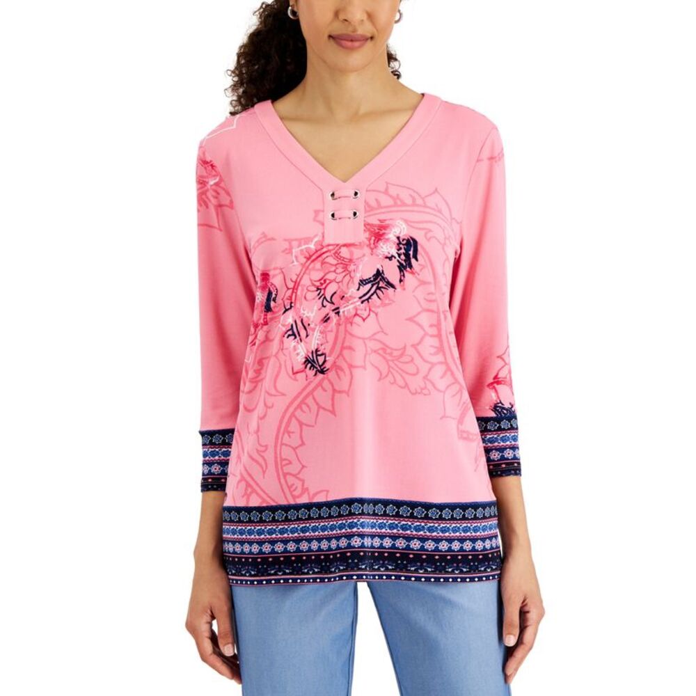JM Collection Womens V-Neck Tunic